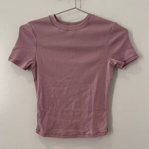 Skims cotton ribs T shirt dusky pink